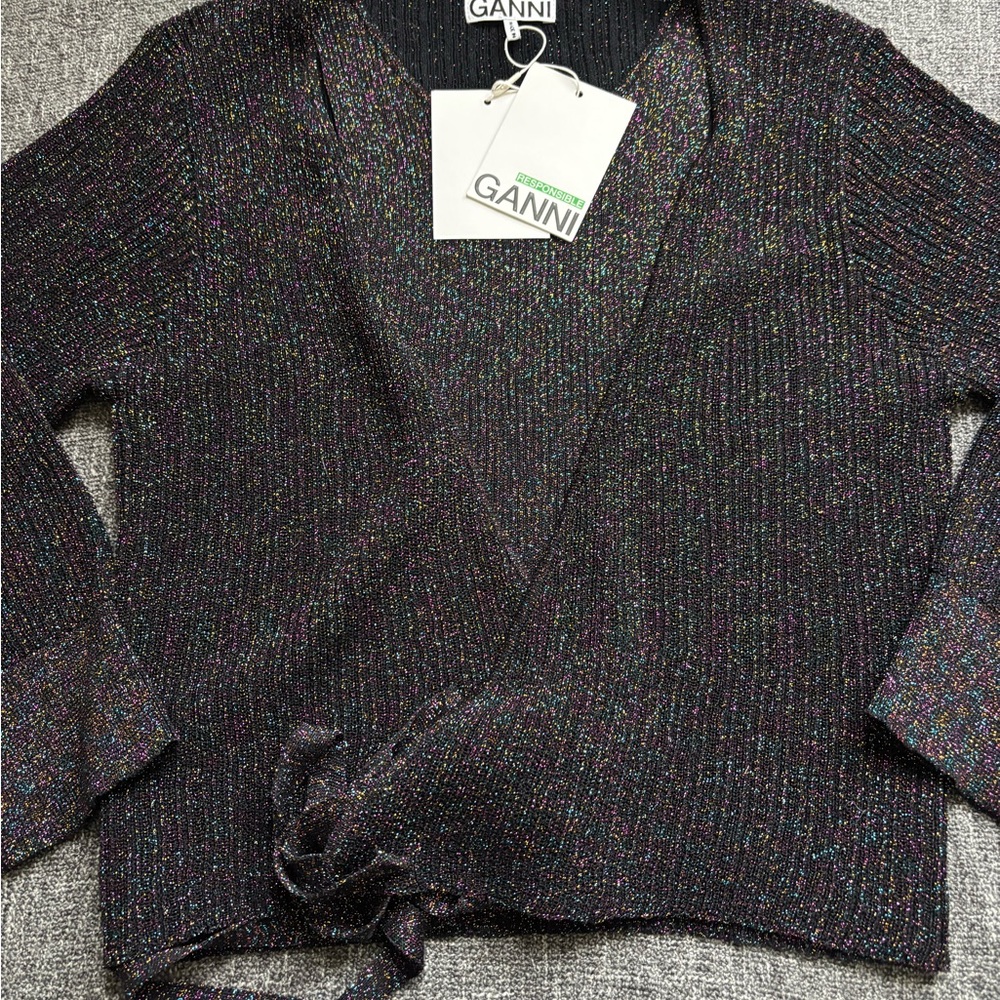 Ganni Black Lurex Knit Top - Picture 6 of 6